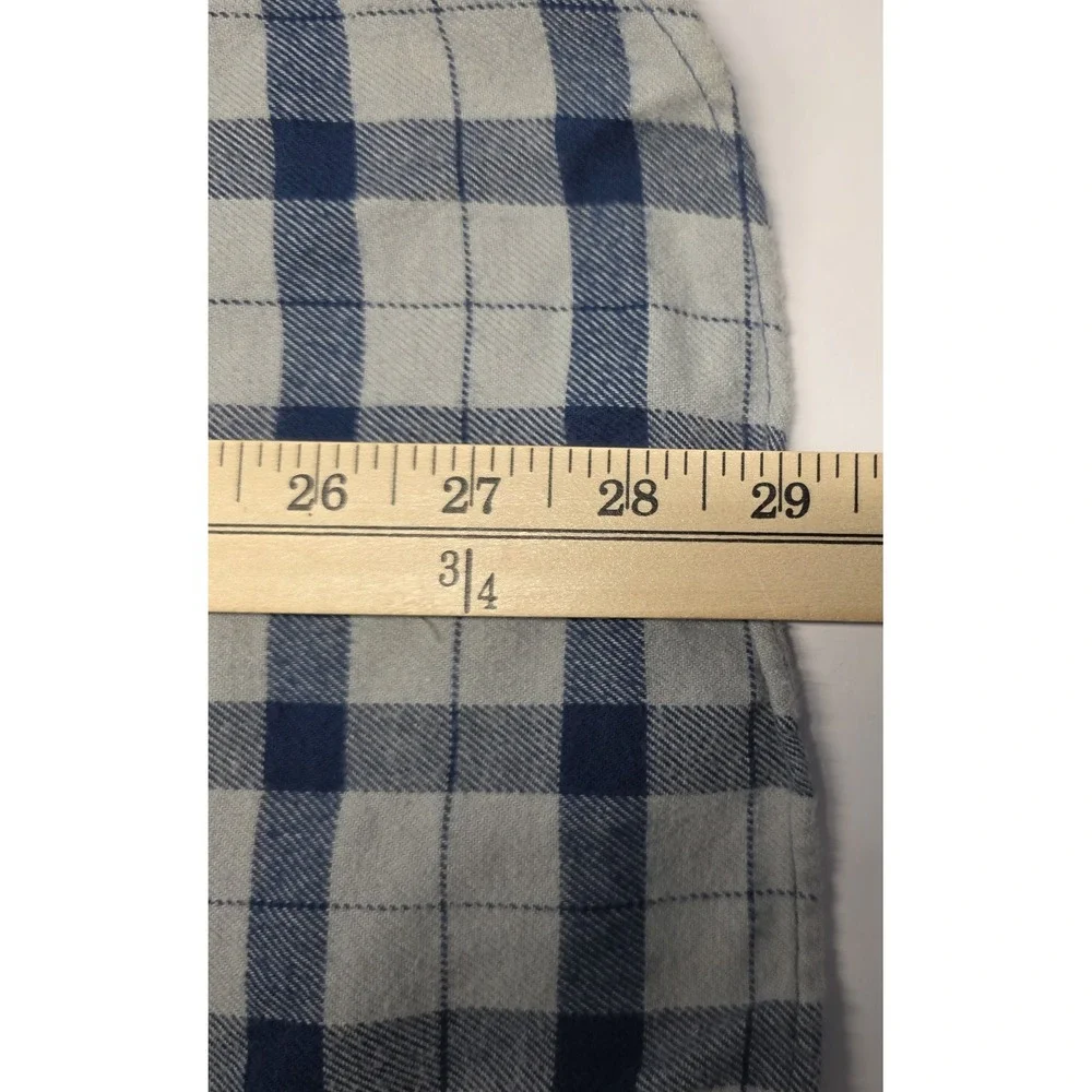 The North Face Mens Size L Long Sleeve Blue Checked Plaid Flannel Button‎ Up